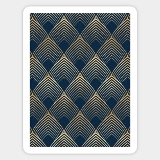 Navy and Gold Geo Art Deco Pattern Sticker